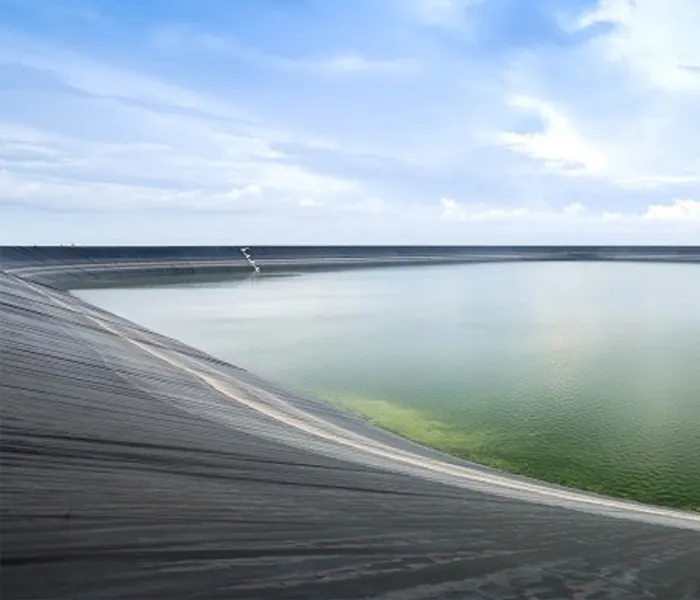Tarpaulin used as a pond liner for water storage